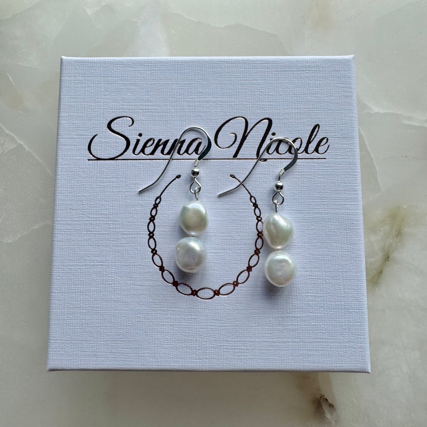 Sterling Silver Irregular Keshi Pearl Drop Earrings