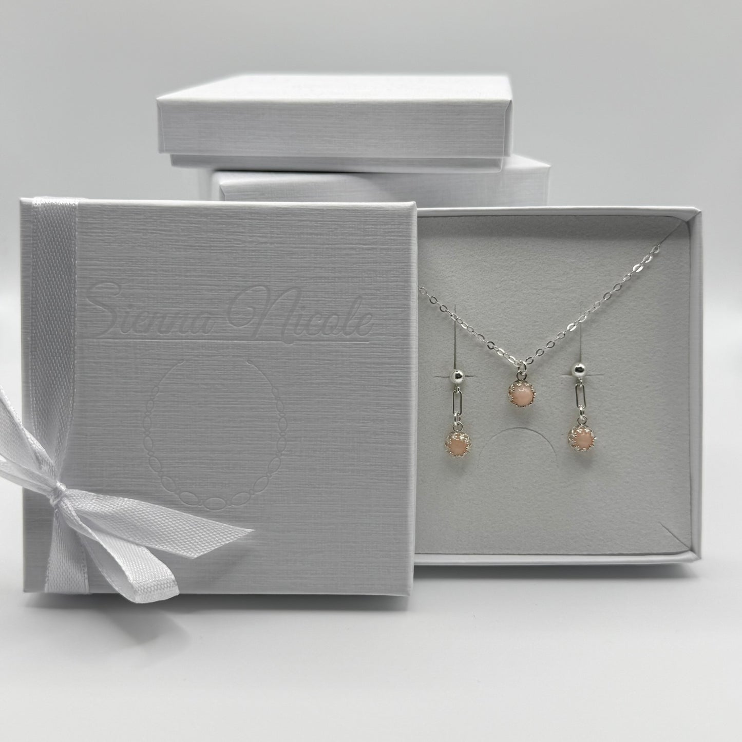 Sterling Silver, Coral dainty Pendant Necklace