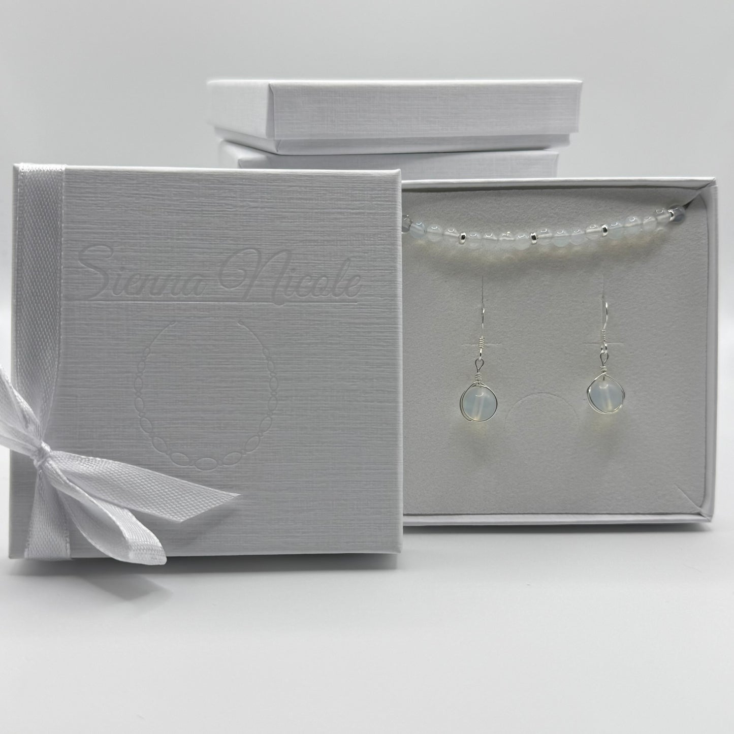 Sterling Silver, Opalite Drop Earrings