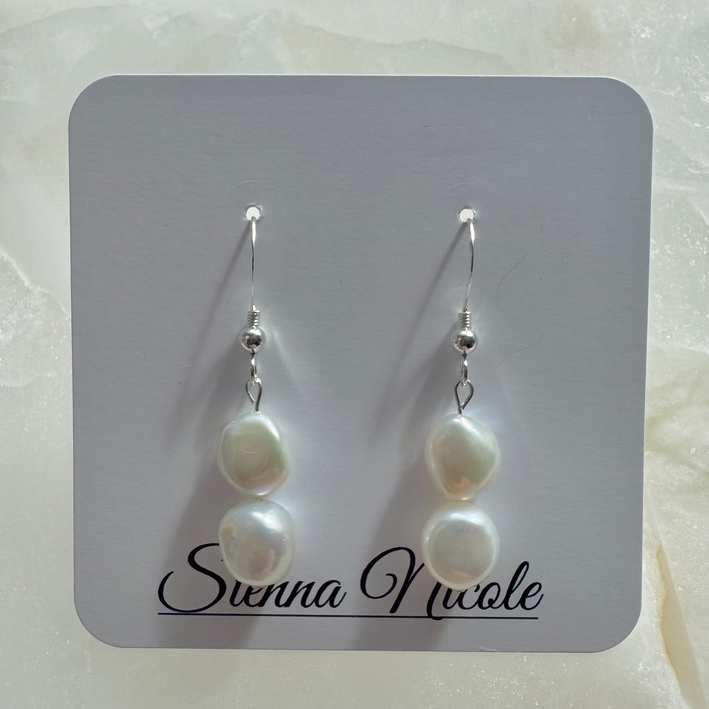 Sterling Silver Irregular Keshi Pearl Drop Earrings
