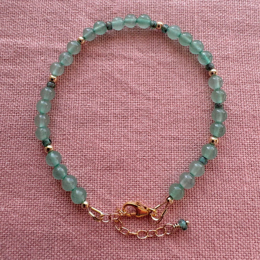 Gold Filled Green Aventurine Bracelet