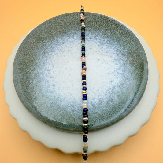 Sterling Silver, Beaded contrast Bracelet