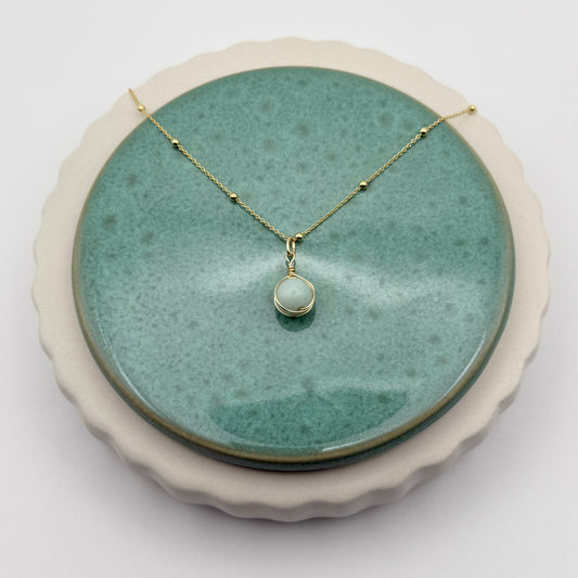 Gold Vermeil, Amazonite Pendant
