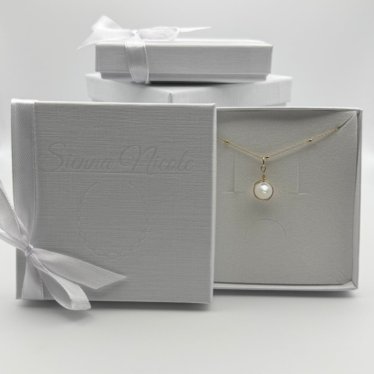 Gold Vermeil, Mother of Pearl Pendant Necklace