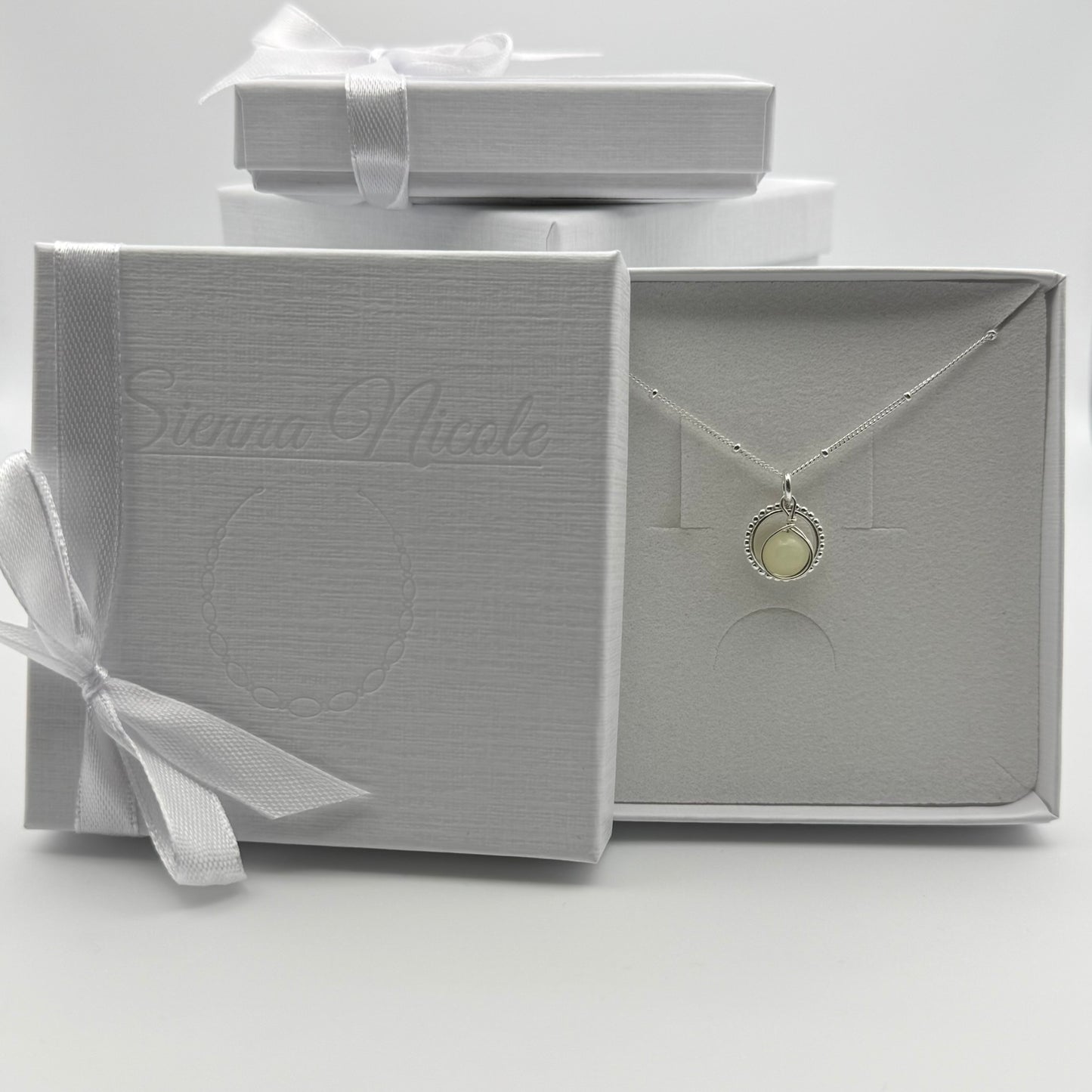 Sterling Silver and Jade circle Pendant