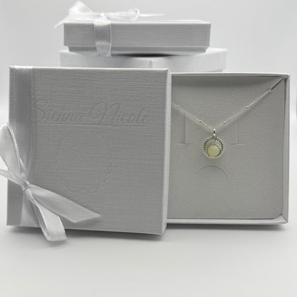 Sterling Silver and Jade circle Pendant