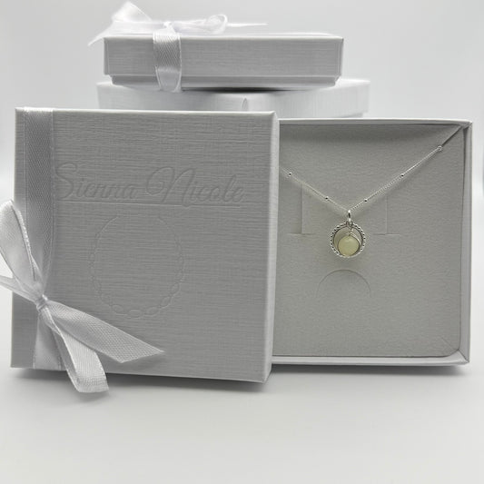 Sterling Silver and Jade circle Pendant