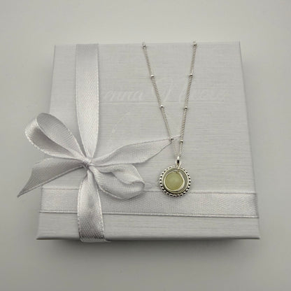 Sterling Silver and Jade circle Pendant