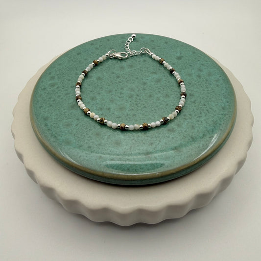 Sterling Silver, Mother of Pearl minimal Bracelet