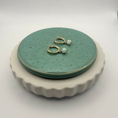 Gold Filled Opal Hoop Earrings