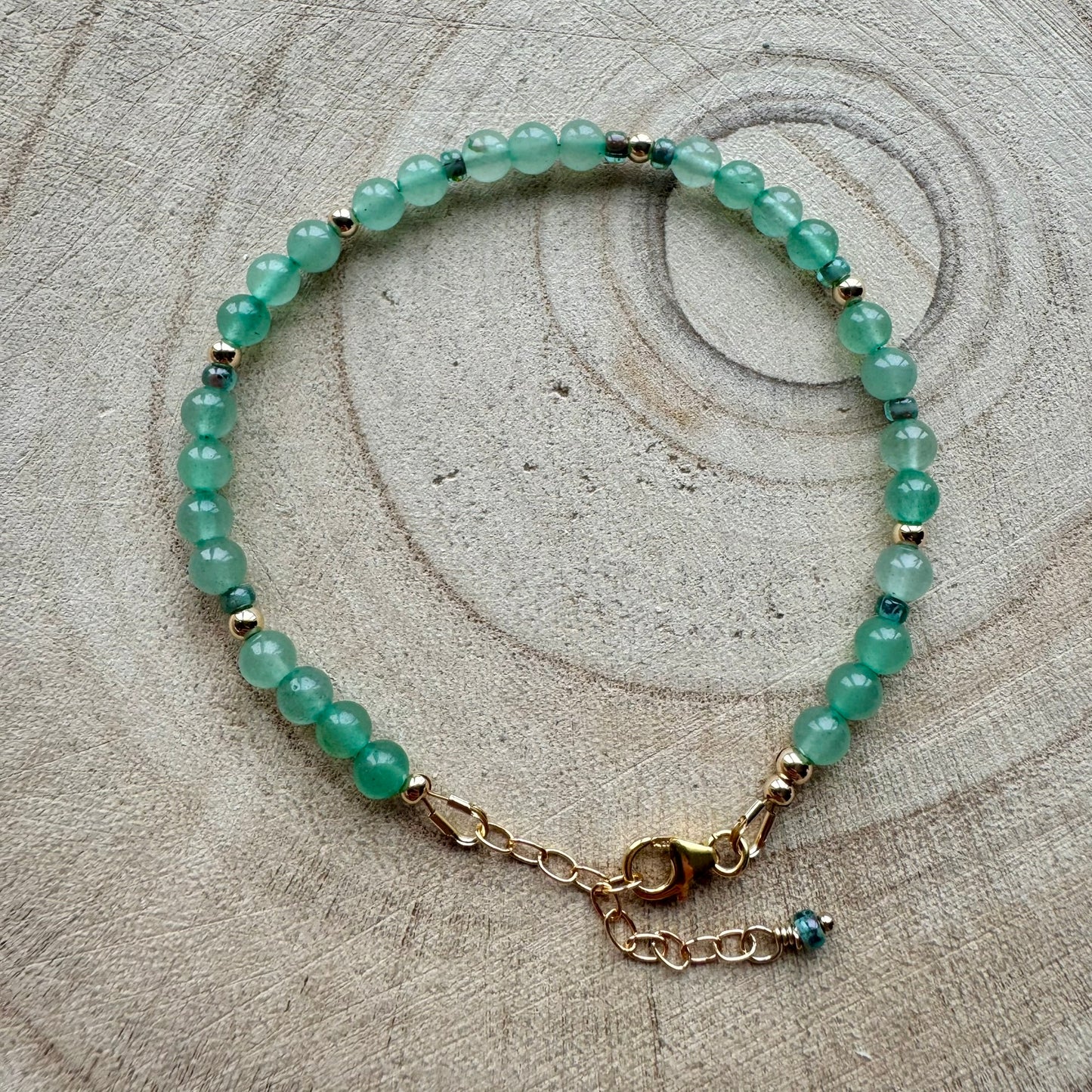 Gold Filled Green Aventurine Bracelet