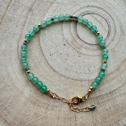 Gold Filled Green Aventurine Bracelet