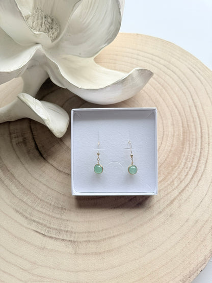 Gold Filled, Aventurine Drop Earrings