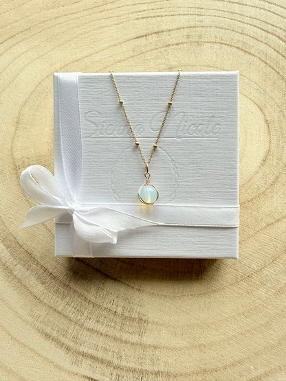 Gold Vermeil Opalite Pendant