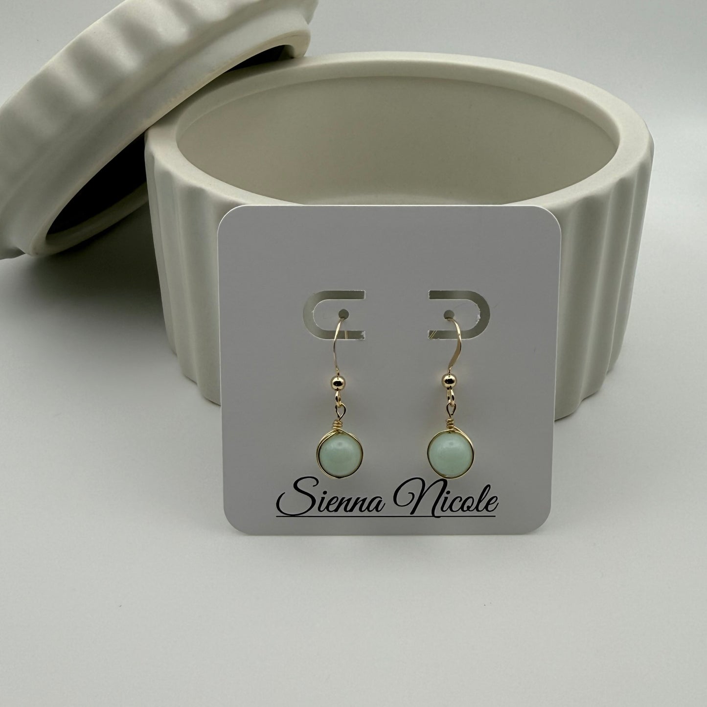 Gold Filled, Amazonite Drop Earrings