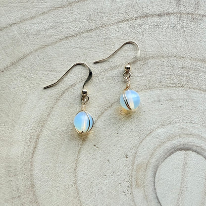 Gold Filled, Opalite Drop Earrings