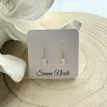 Gold Filled, Opalite Drop Earrings